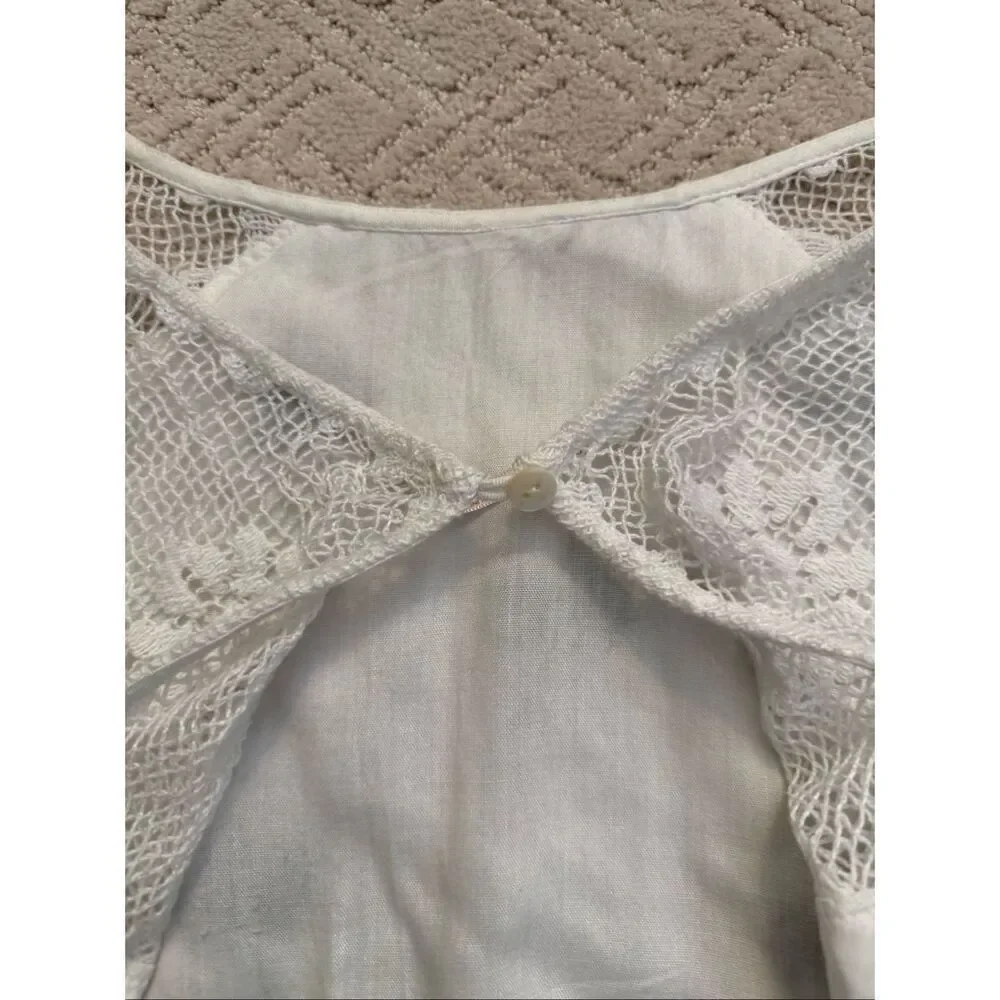 EUC Free People Palms Print Linen Cotton Blouse